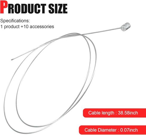 Motorcycle Throttle Cable Kit, Throttle Clutch Brake Cable Repair Kit, Road Bike Brake Shifter Cable, Universal Throttle Cable with Ends, for Motorcycles Bicycle Scooter Repaired (Silver) in Saudi Arabia