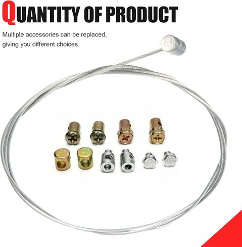 Motorcycle Throttle Cable Kit, Throttle Clutch Brake Cable Repair Kit, Road Bike Brake Shifter Cable, Universal Throttle Cable with Ends, for Motorcycles Bicycle Scooter Repaired (Silver) in Saudi Arabia