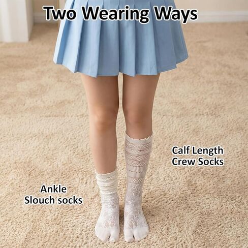 3Pairs Women Ankle Split Toe Socks, Lace Tabi Socks, Mesh Slouch Japanese Flip Flop Sock for Women Daily Wear in Kuwait