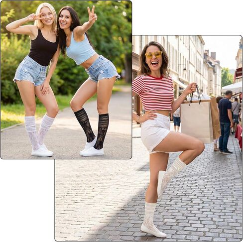 3Pairs Women Ankle Split Toe Socks, Lace Tabi Socks, Mesh Slouch Japanese Flip Flop Sock for Women Daily Wear in Kuwait