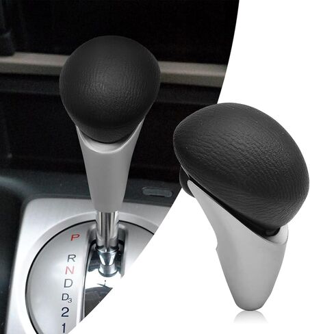Compatible with Honda Civic 2006-2011 ABS Faux Leather Black Titanium Tone Automatic Gear Shift Knob Lever Replace in Saudi Arabia