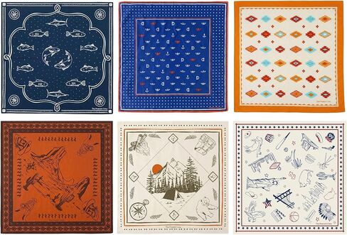 باندانا من القطن الناعم الفاخر للرجال والنساء والأطفال باندانا ووشاح بيزلي عبوة من 10 قطع in Kuwait