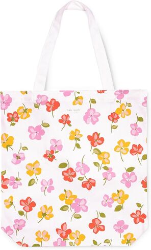 Kate Spade New York Cute Canvas Tote Bag for Women, Canvas Beach Bag, Book Tote with Pocket, Safari Floral in Saudi Arabia