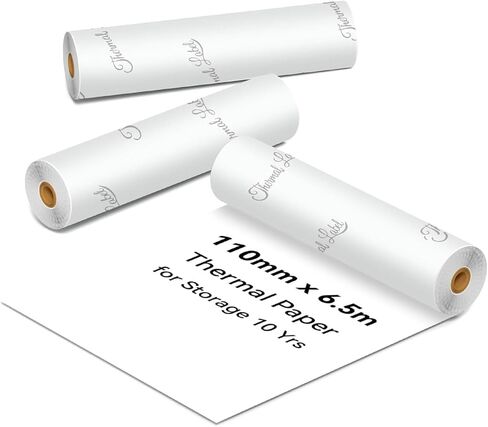 Thermal Sticker Paper for M04/M04S Mini Sticker Printer, 107mmx3.5m, 3 Rolls White Adhesive Label for Image, Texts and Notes in Saudi Arabia