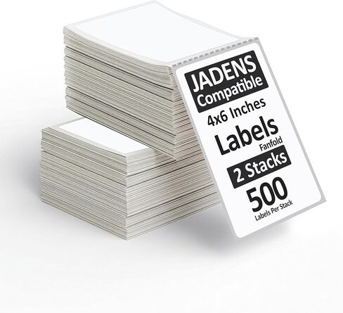 ملصقات شحن حرارية مقاس 4 × 6 بوصات - 500 ملصق لكل مجموعة - متوافقة مباشرة مع طابعة ملصقات Jadens JD268BT ونماذج Jadens الأخرى in Kuwait