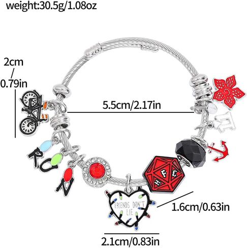Stranger TV Bracelets, Halloween Cosplay Character Stylish Jewelry, Stranger Merch Thing Gifts for Teens and Adults Birthday Party Favors in Saudi Arabia