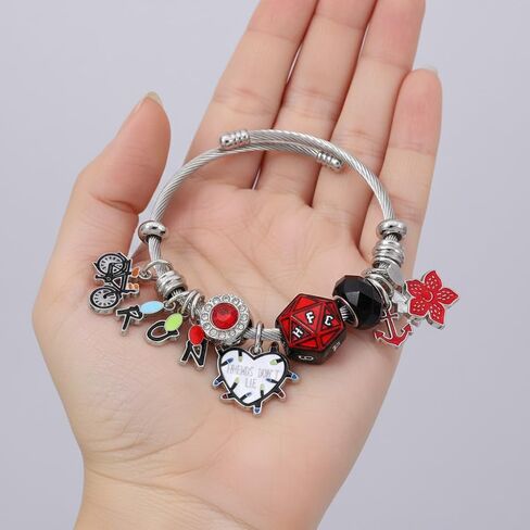 Stranger TV Bracelets, Halloween Cosplay Character Stylish Jewelry, Stranger Merch Thing Gifts for Teens and Adults Birthday Party Favors in Saudi Arabia
