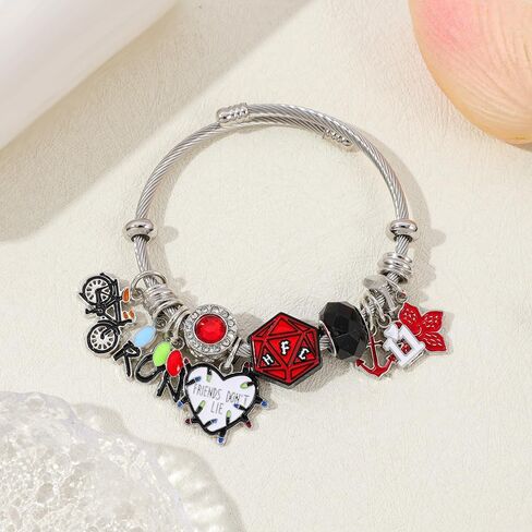 Stranger TV Bracelets, Halloween Cosplay Character Stylish Jewelry, Stranger Merch Thing Gifts for Teens and Adults Birthday Party Favors in Saudi Arabia