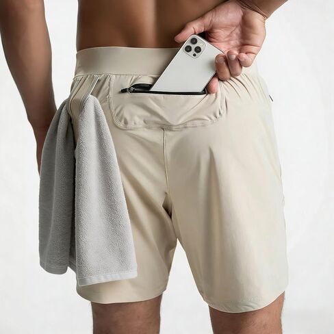 Men's Athletic Running Shorts 2 in 1 Quick Dry Workout Shorts with Phone Pocket in Saudi Arabia