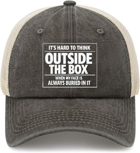 It’s Hard to Think Outside The Box When My Face is Always Hats for Mens Vintage in Saudi Arabia