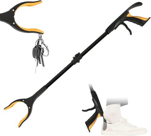 32 inch FDA Registered GrabRunner Folding Reacher Grabber Tool with Strong Magnetic and Swivel Head (Yellow Shoehorn) in Saudi Arabia