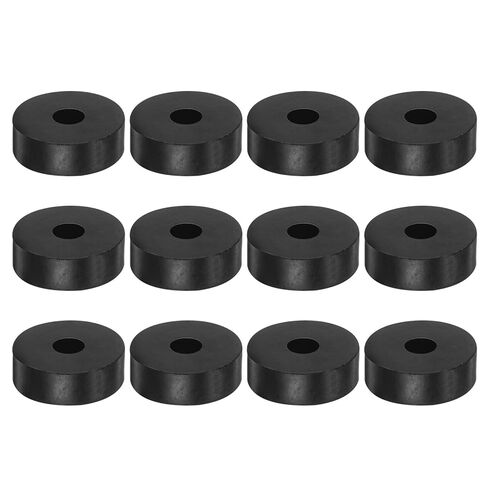 16pcs Rubber Spacer 1.2 Inch OD 0.4 Inch ID 0.6 Inch Thick Neoprene Round Anti Vibration Isolation Pads Isolator Rubber Washers Bushings for Home Cars Boat Accessories, Black in Saudi Arabia