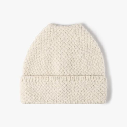 Knitted Beanie with Textured Weave Soft Woven Winter Hat Unisex Warm Knit Cap in Saudi Arabia