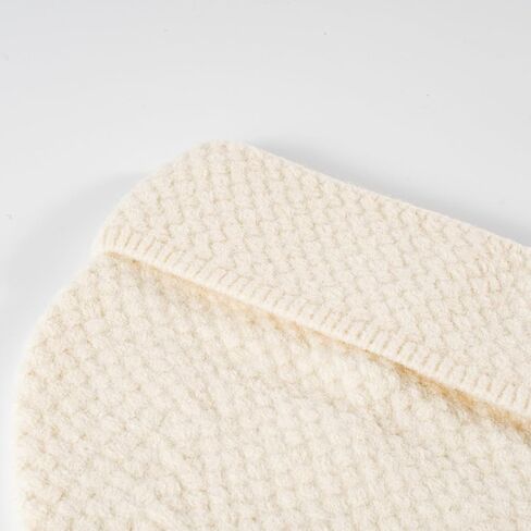 Knitted Beanie with Textured Weave Soft Woven Winter Hat Unisex Warm Knit Cap in Saudi Arabia