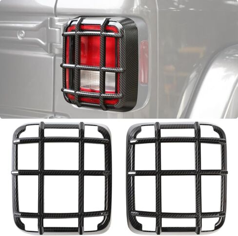 YOCTM Matte Black Light Guards for Rear Taillights (Tail Light) Covers Protector For 2018 2019 2020 2021 2022 2023 2024 Wrangler JL JLU Rubicon Sport Sahara (Black) fits halogen lamp in Saudi Arabia