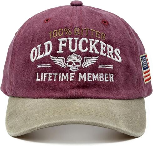 Old Fuckers Club Vintage Baseball Cap,Embroidered 100% Bitter Lifetime Member Hat,Adjustable Distressed Funny Hat in Kuwait