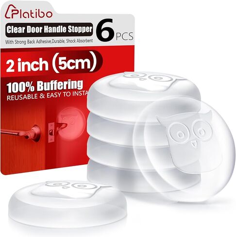 Door Stoppers,Clear Rubber Door Handle Stopper Wall Protector,Door Stoppers for Wall with Strong Back Adhesive,Durable, Shock Absorbent 2 inch 6 PCS (Circular) in Saudi Arabia