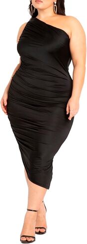 ELOQUII Women's Plus Size Ruched One Shoulder Dress in Saudi Arabia