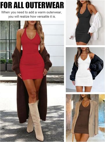 Womens Sexy Bodycon Dresses for Women Summer Ribbed Deep V Neck Mini Dress Going Out Tight Tank Short Dress in Saudi Arabia