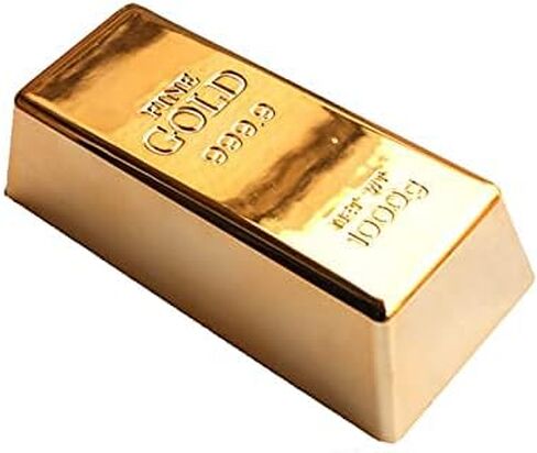 Gold Bar Doorstop Shiny Fake Fake Golden Brick Replica Gold Paperweight Door Stopper Decorations Realistic Gold Bar Brick Prop Movie Prop in Kuwait