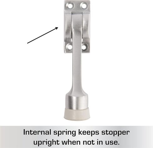 BRINKS Commercial - 4-Pack 4" Kick-Down Door Stop, Satin Chrome Finish - Non-Obtrusive Option to Protect Your Door and Walls in Saudi Arabia