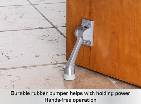 BRINKS Commercial - 4-Pack 4" Kick-Down Door Stop, Satin Chrome Finish - Non-Obtrusive Option to Protect Your Door and Walls in Saudi Arabia