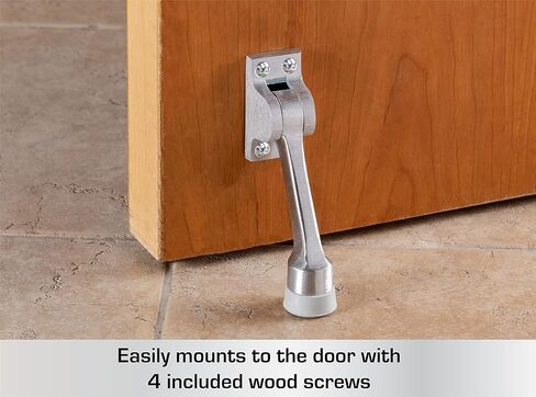 BRINKS Commercial - 4-Pack 4" Kick-Down Door Stop, Satin Chrome Finish - Non-Obtrusive Option to Protect Your Door and Walls in Saudi Arabia