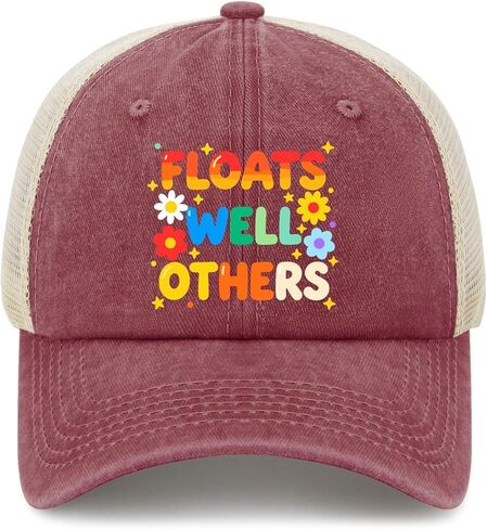 Floats Well with Others Hats for Women Stylish Washed Distressed Baseball Cap in Saudi Arabia