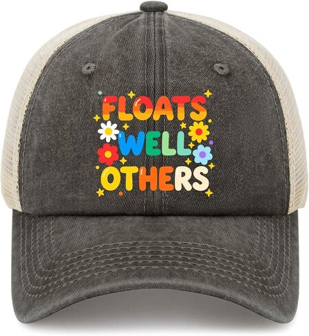 Floats Well with Others Hats for Women Stylish Washed Distressed Baseball Cap in Saudi Arabia