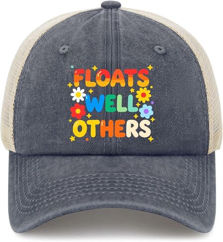 Floats Well with Others Hats for Women Stylish Washed Distressed Baseball Cap in Saudi Arabia