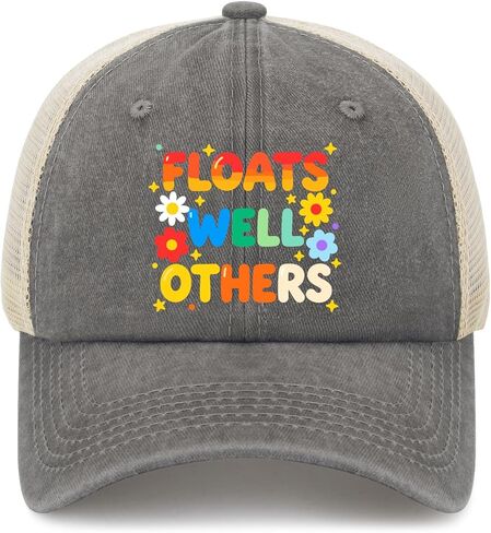 Floats Well with Others Hats for Women Stylish Washed Distressed Baseball Cap in Saudi Arabia