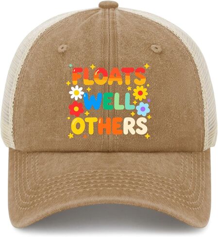 Floats Well with Others Hats for Women Stylish Washed Distressed Baseball Cap in Saudi Arabia