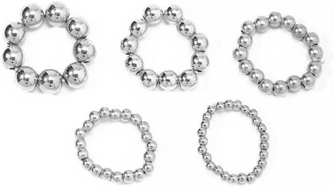 Gold Ball Beaded Rings Set for Women Sliver Chunky Rings Set Adjustable Open End Ring Stackable Knuckle Rings Set in Kuwait