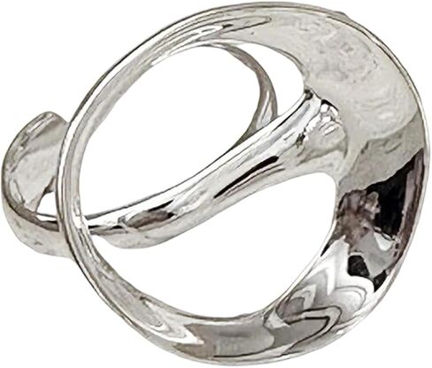 Irregular Black Stone Rings Fashion Adjustable Opening Rings Stacking Option Jewelry Stackable Accessory Fashion in Saudi Arabia