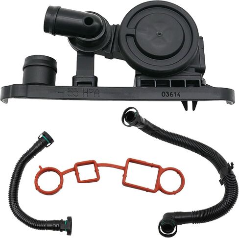 06F129101R PCV Crankcase Vent Valve + Gasket + Hose Compatible with Audi A3 2006, A4 2005 2006 2007 2008, Volkswagen Golf 2012, Jetta 2006, Passat 2006 in Saudi Arabia