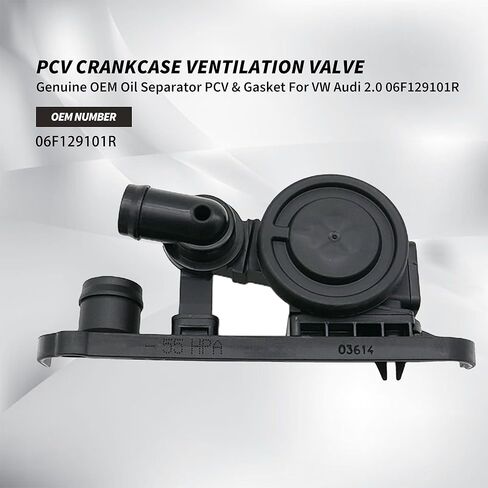 06F129101R PCV Crankcase Vent Valve + Gasket + Hose Compatible with Audi A3 2006, A4 2005 2006 2007 2008, Volkswagen Golf 2012, Jetta 2006, Passat 2006 in Saudi Arabia