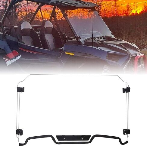 زجاج أمامي كامل بفتحات تهوية من HECASA متوافق مع 2019-2022 Polaris RZR XP 1000، XP 4 1000، XP Turbo Quick الأشرطة الشفافة من البولي كربونات in Saudi Arabia