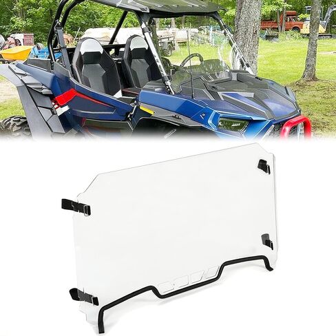 زجاج أمامي كامل بفتحات تهوية من HECASA متوافق مع 2019-2022 Polaris RZR XP 1000، XP 4 1000، XP Turbo Quick الأشرطة الشفافة من البولي كربونات in Saudi Arabia