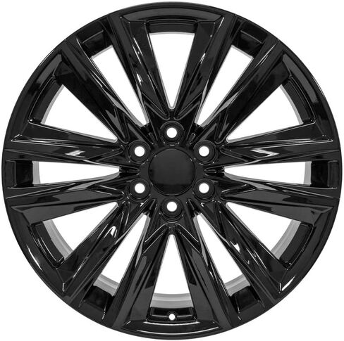 OE Wheels CA91 22 Inch Rims and Tires Fit Escalade Sport Style 6x139.7 22x9 Gloss Black - Hollander 4869 - TS-37 AT 285/45-22 (Set of 4) in Saudi Arabia