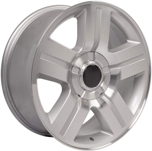 OE Wheels CV84 20 Inch Rims and Tires Fit Tahoe Style 6x139.7 20x8.5 Gloss Silver Machined - Hollander 5291 - TS-37 AT 275/55-20 (Set of 4) in Saudi Arabia