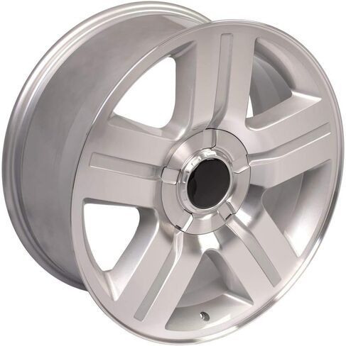 OE Wheels CV84 20 Inch Rims and Tires Fit Tahoe Style 6x139.7 20x8.5 Gloss Silver Machined - Hollander 5291 - TS-37 AT 275/55-20 (Set of 4) in Saudi Arabia
