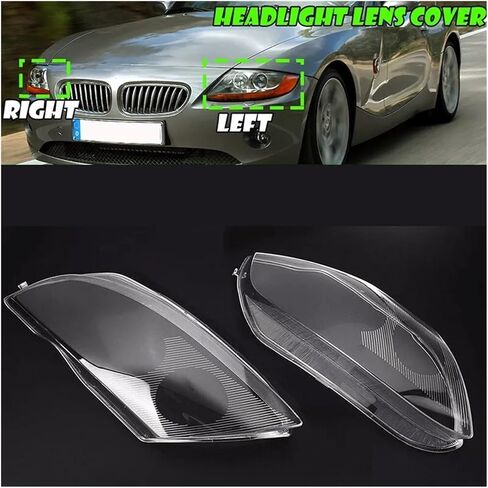غطاء للمصابيح الأمامية من الجانب الأيسر/الأيمن متوافق مع BMW Z4 E85 2003-2008 غطاء شفاف للسيارة غطاء عاكس الضوء غطاء المصباح الأمامي عدسة (زوج) in Kuwait