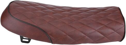 Vintage Flat Cafe Racer Seat, PU Leather Saddle Cushion with Mounting Brackets, Anti-Slip for CG125 GN CB400SS, Brown Color in Saudi Arabia