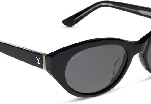 DIFF | Yellowstone Sunglasses Teeter Oval Sunglasses for Women | UV400 Polarized Protection | Classic Black + Grey in Saudi Arabia