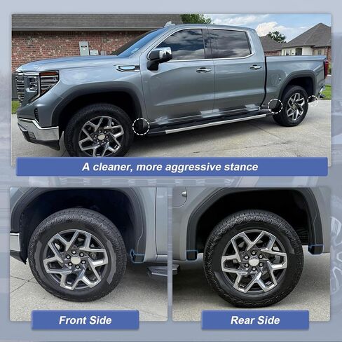 حذف رفرف الطين لسيارة GMC Sierra 1500 2019-2025 الأمامي والخلفي 6 قطع من واقي الطين (غير مناسب لموديلات AT4X AEV) in Saudi Arabia