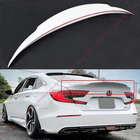 ضبط كوزتوم مطلي بالبلاتينيوم الأبيض اللؤلؤي JDM MCX Highkick Duckbill غطاء صندوق السيارة متوافق مع 2018-2021 Honda Accord in Saudi Arabia