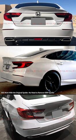 ضبط كوزتوم مطلي بالبلاتينيوم الأبيض اللؤلؤي JDM MCX Highkick Duckbill غطاء صندوق السيارة متوافق مع 2018-2021 Honda Accord in Saudi Arabia