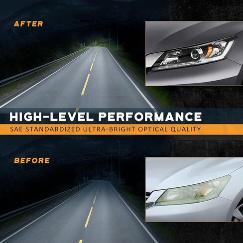 WEELMOTO Headlight for 2013 2014 2015 Honda Accord Sedan 4-Door Halogen Projector Headlamp,Black Housing Amber Reflector Left+Right OE Style in Saudi Arabia