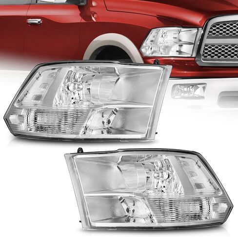 WEELMOTO Headlights for 09-18 Dodge Ram 1500/10-18 Dodge Ram 2500 3500 Models with Factory Quad Style Headlamp Replacement Chrome Housing Amber Reflector (Not Fit Factory Projector Style) in Saudi Arabia