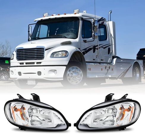 Pair Halogen Headlights Fit For 2004-2015 Freightliner Century DOT and SAE Approved in Saudi Arabia